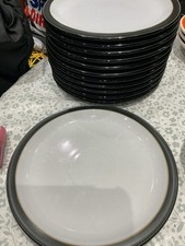 Denby Elements Black Dinner Plate x12 Set 270mm Stoneware England Oven Safe