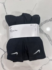 Nike Dri-Fit Men's Size 8-12 Everyday Cotton Cushioned Crew Socks Black 6 Pairs