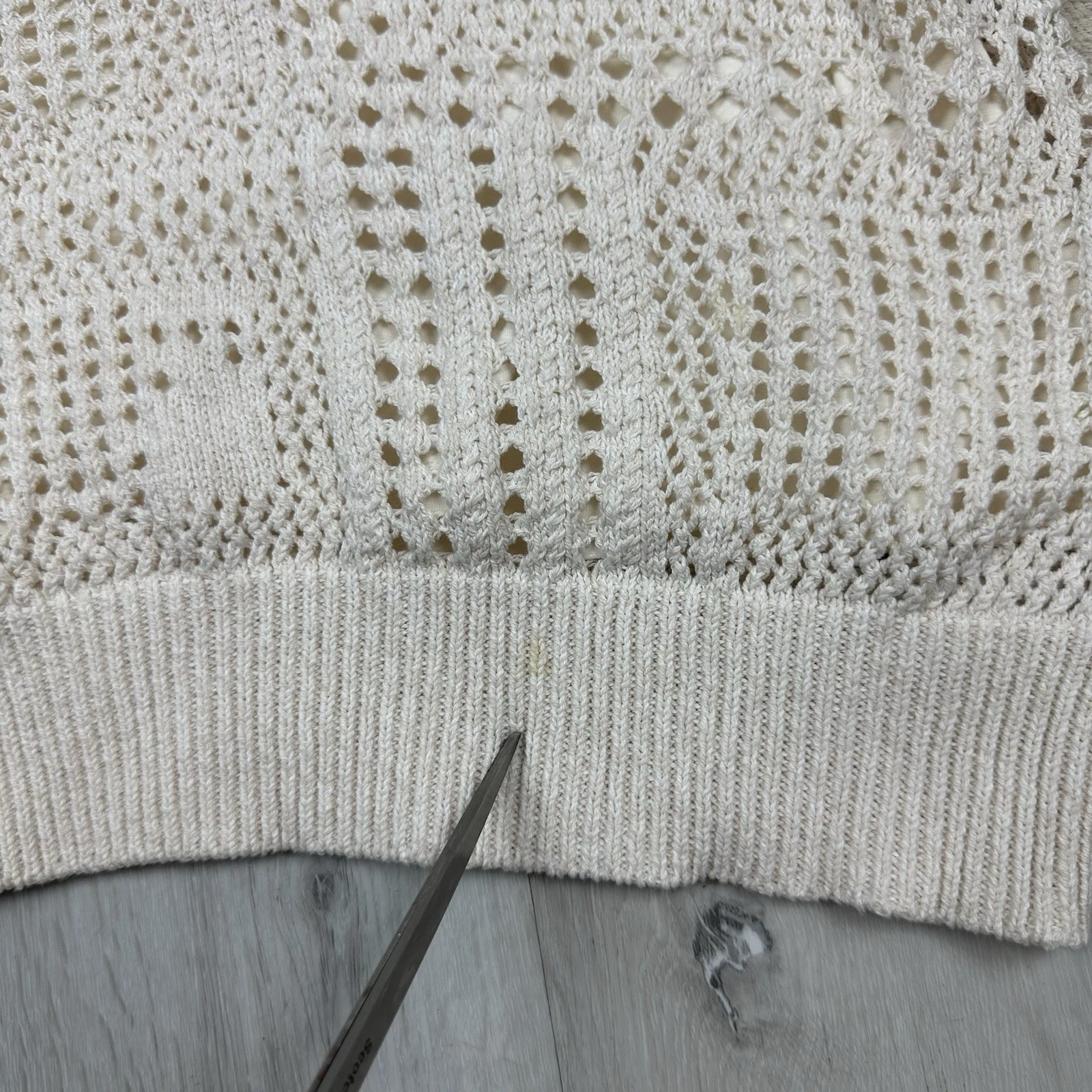 OFF WHITE A.L.C. Corinne Mini Abito Maglia Uncinetto Taglia M Off Bianco Panna Avorio LEGGI