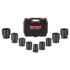 Axle Nut Impact Socket Set, 1 In. Drive 6-Point 9-Piece SAE Spindle Nut Socket S