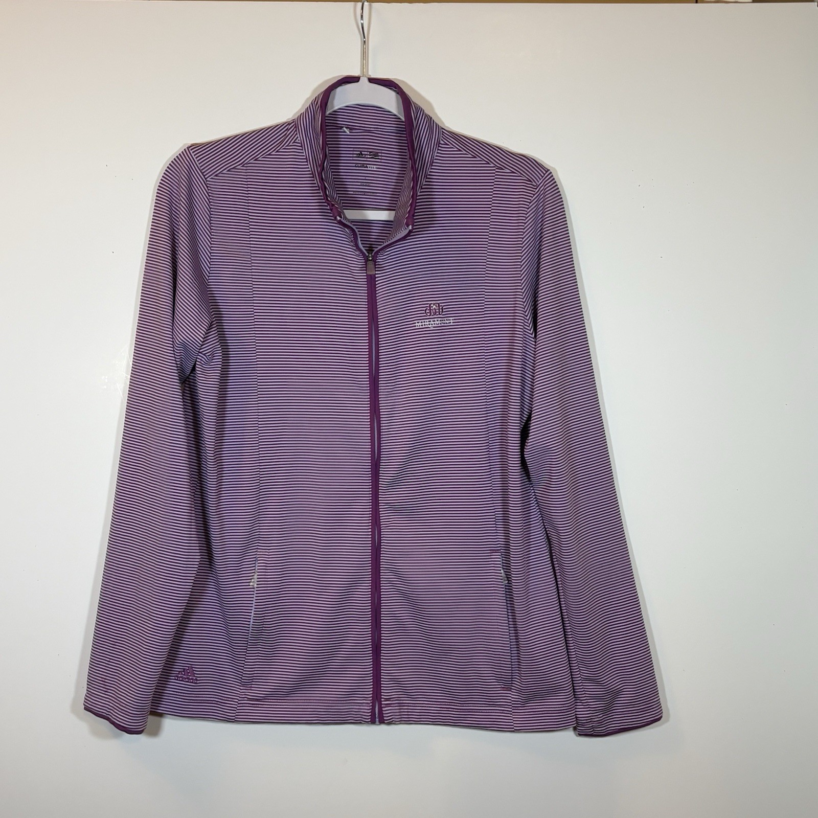 Adidas Women's Climalite Zip Golf Jacket Purple & White Size L  Miramont Club