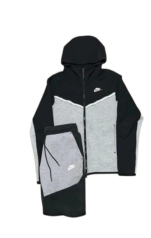 Nike Tech Fleece Tracksuit Black and Grey Mens Hoodie & Pants 2