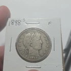 1898 S Barber Half Dollar San Francisco Silver Coin 50C Fine Grade