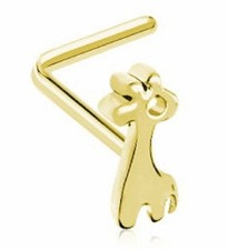 Nose Ring Dainty Baby Giraffe Calf L-Shape Stud 20g