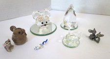 Lot of 8 Mouse Figurines Iris Arc Crystal, Hadeland (Norway) Mixed Media