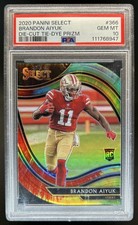2020 Select Brandon Aiyuk RC Tie Dye Prizm Die Cut Field Level #/25 PSA 10