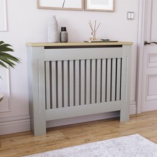 White Radiator Cover MDF Small Large Modern Wood Slat Grill Cabinet Furniture