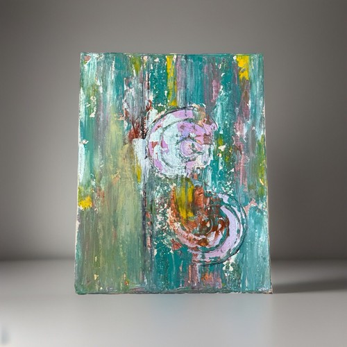 Handmade Abstract Texture Art With Gold Leaf on Stretched Canvas Wall Decor - Picture 2 of 5