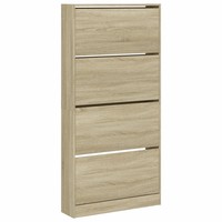 Schuhschrank Mit 4 Klappen Sonoma-Eiche 80X21X163,5 Cm