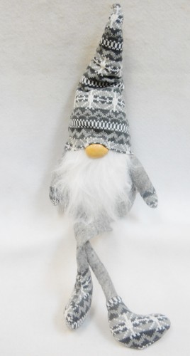 Gray Christmas GNOME Tall Hat Scandinavian Tomte or Nisse Pose-able Hat 24" - 第 1/9 張圖片