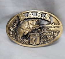 Vintage Bass Belt Buckle 1996 Fish Anglers Sportsman Society Spirit Of Fishing
