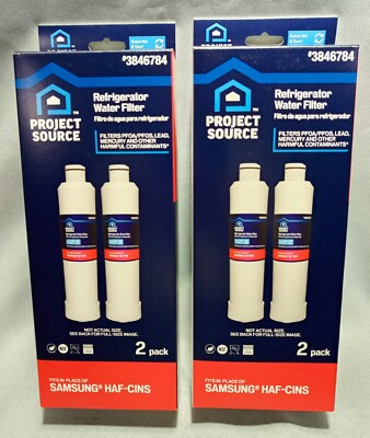 Project Source 3846784 Refrigerator Water Filter 4 Pack (2 Packs Of 2)