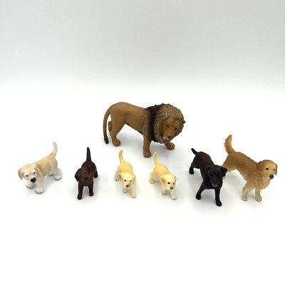 Schleich Konvolut 5 Hunde Welpen 1 Löwe - Golden Retriever 16394 16396