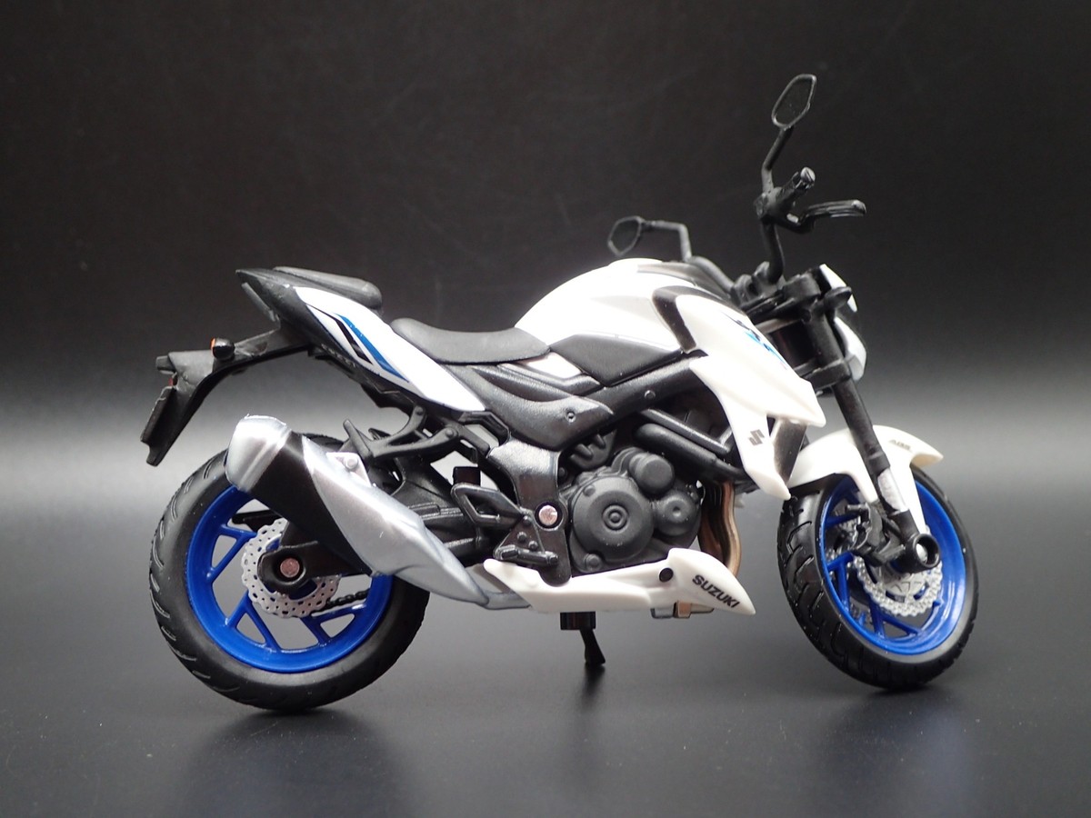 SUZUKI GSX-S750 ABS SPORT BIKE MOTORCYCLE WHITE 1/18 SCALE DIECAST