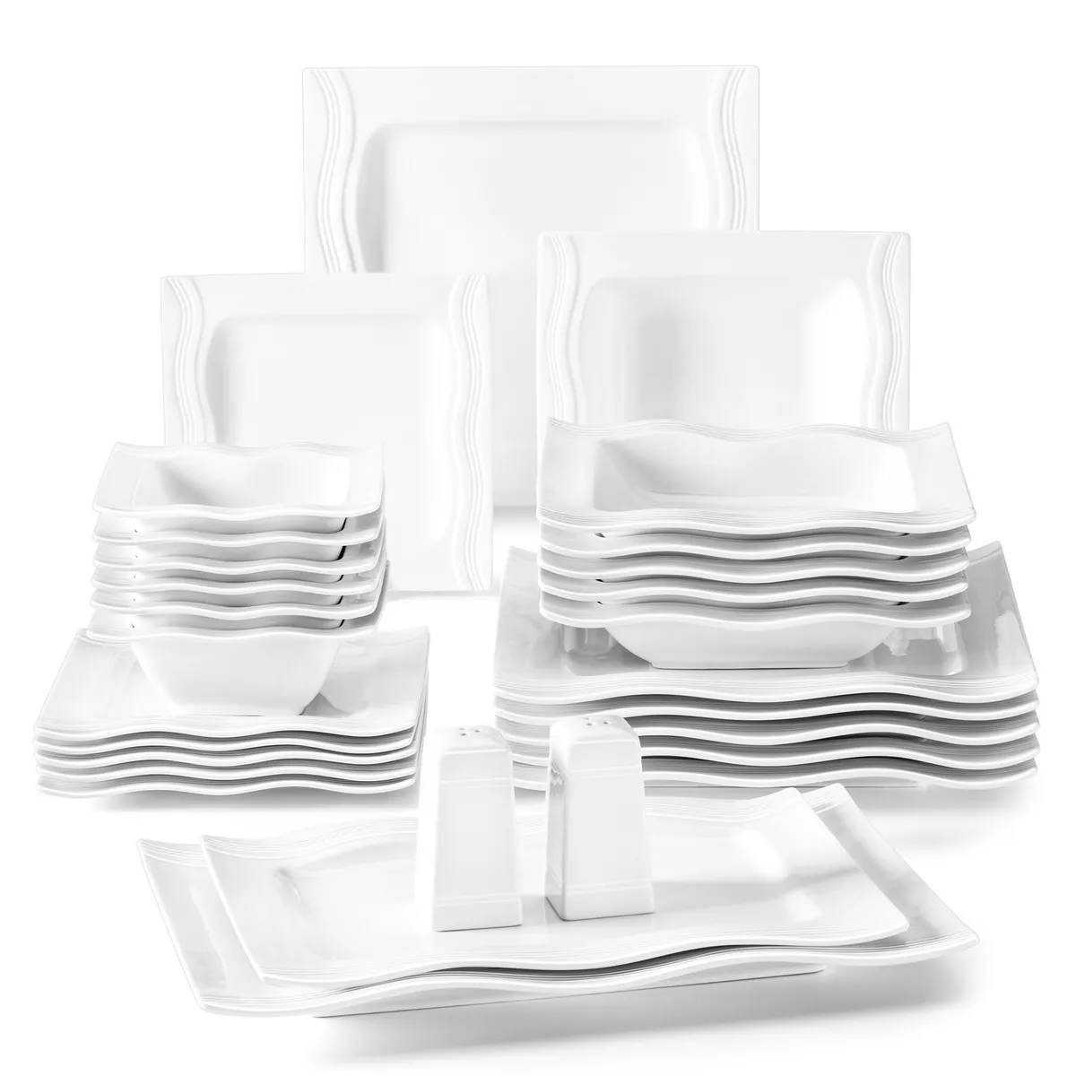 Service 6 Dinnerware Set, Malacasa Dinnerware Sets