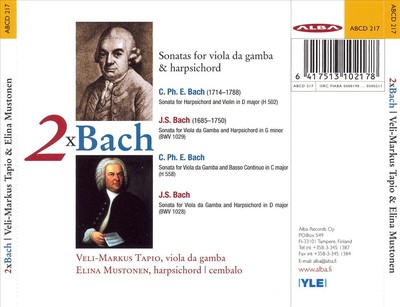 VELI-MARKUS TAPIO / ELINA MUSTONEN 2 X BACH NEW CD