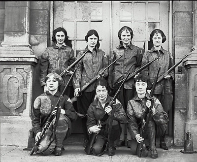 Black White Photo Girls Women Rifle Team  8x10  Reprint  A-22
