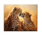 Leopards Cheetah Oil Painting Picture Printed on Canvas-Living Room Wall Decor – Canvas Printing