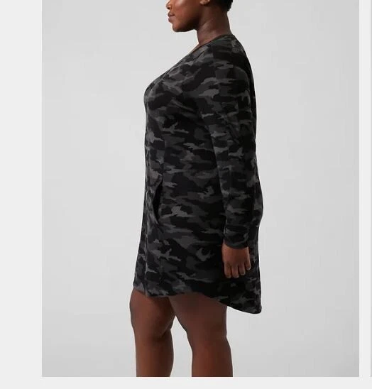 Vestido Athleta Talla Grande Informal Equilibrio Camuflaje Lux Negro 2X Foto 3 de 4