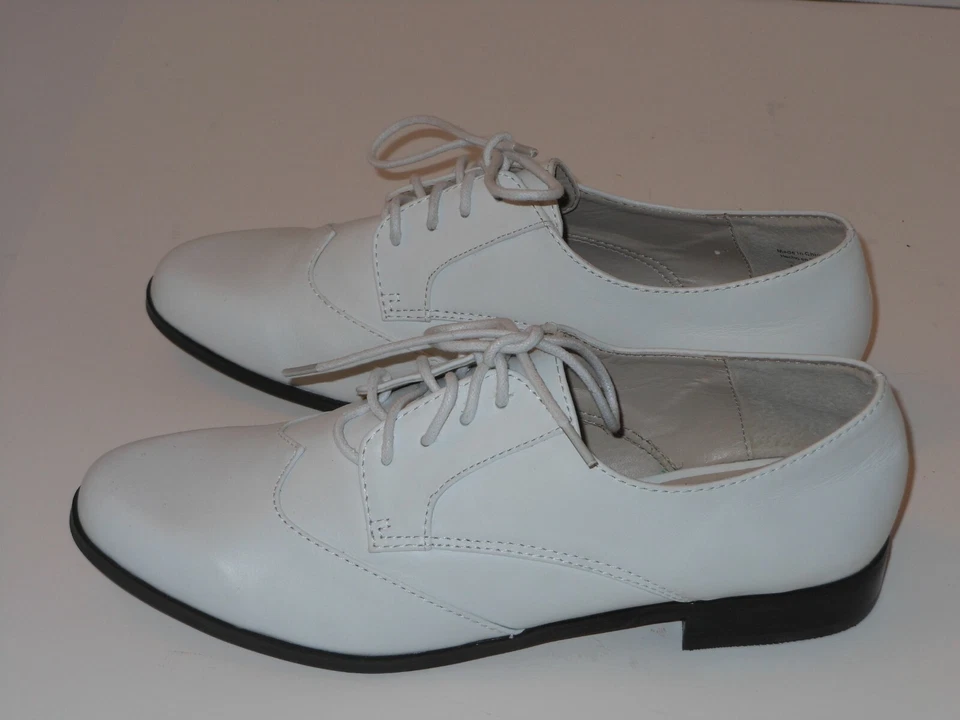 SHOEMINT WHITE LACE-UP LEATHER SHOES SIZE 10M - Image 4 of 4