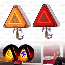 2X Red/Amber LED  Dual Face Fender Semi Truck Pedestal  Tail Lights Turn Signal