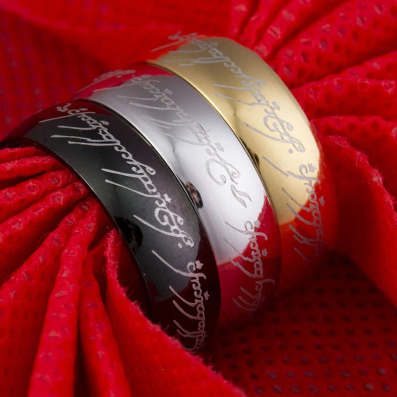 Lord of the Rings titanium steel scripture ring stainless steel ring rings