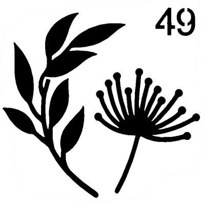 Really Great Stencils, Mini, Dandelion 49, 3'', Flowers, Leaves, Weeds, Grass