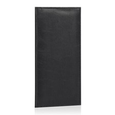 Leather Checkbook Cover for Top Side Tear Registers Slim Wallet for Men Women