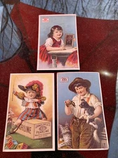 3-James Pyle’s Pearline Soap Boy Crayfish/Girl Drawing/Compound Trade Cards P616
