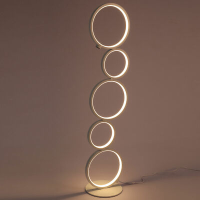 LED Floor Lamp 5-Ring Night Light Corner Standing Light Living Room Decor Modern