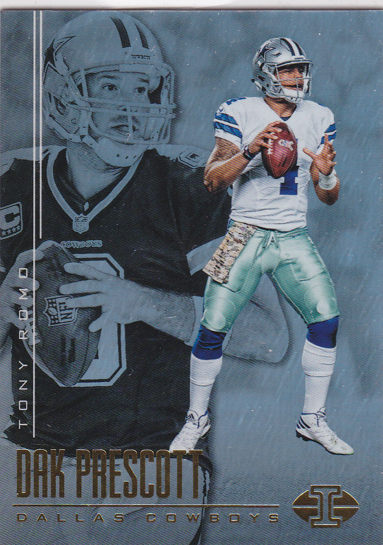 DAK PRESCOTT TONY ROMO Dual 2017 DALLAS COWBOYS Football Insert Card FOIL  LE!