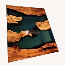 Black Clear Epoxy Resin Dining Table Tops, Cafeteria Table, Epoxy Wooden Tables