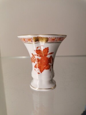 Herend Apponyi Orange 6434 AOG Vase Väschen Goldrand 1.Wahl 