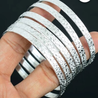 Lovely 925 Sterling Silver Boho Cuff Handmade Jewelry Gift For Wedding E-556