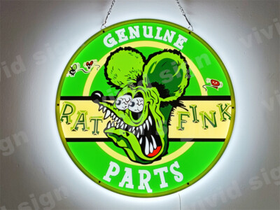 Genuine Rat Fink Parts 3D LED Light Beer Sign Neon Lamp 16''x16''