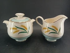 International D S Aqua Wheat Cream And Sugar With Lid