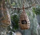 3 Pack Handwoven Grass Hummingbird Houses Hanging Bird Nest for Outdoor Garden