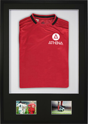 Athena Premium Holz 3D Doppelöffnung Sport Shirt Display Rahmen Zum Selbermachen Kit