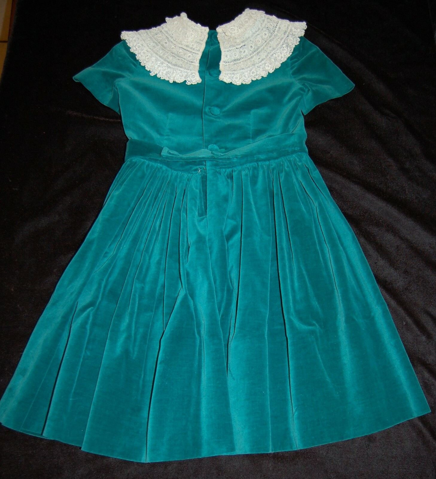 Vintage Antique Emerald Green Victorian Dress Lace Co… Gem