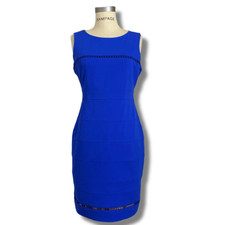 Tommy Hilfiger Women’s Cobalt Blue Sleeveless Knee Length Dress sz 10 Petite RUN