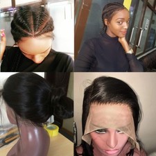 18 inch Straight Human Hair 360 Lace Frontal Wigs Pre Plucked