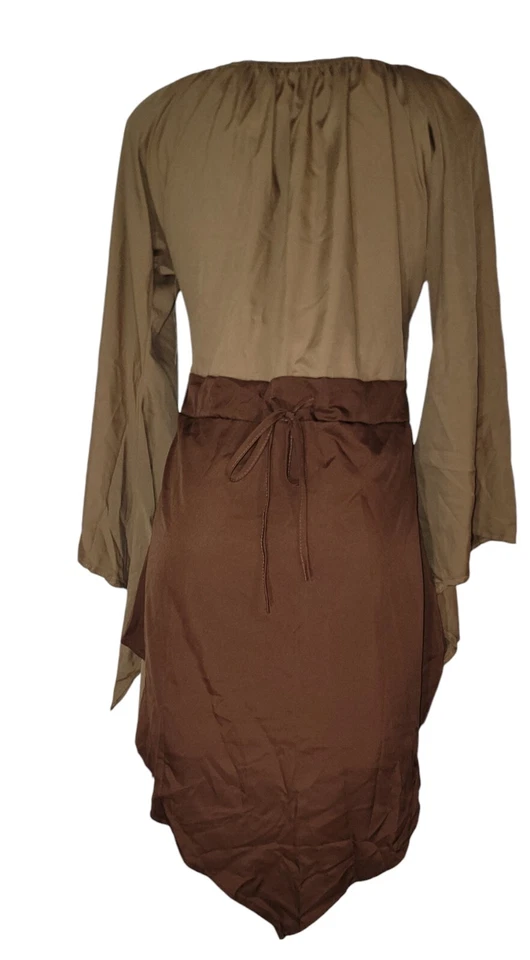 Mujer Renacimiento Medieval Marrón Corsé Corto Disfraz Elfo Hada Gótico Vestido S Foto 3 de 4