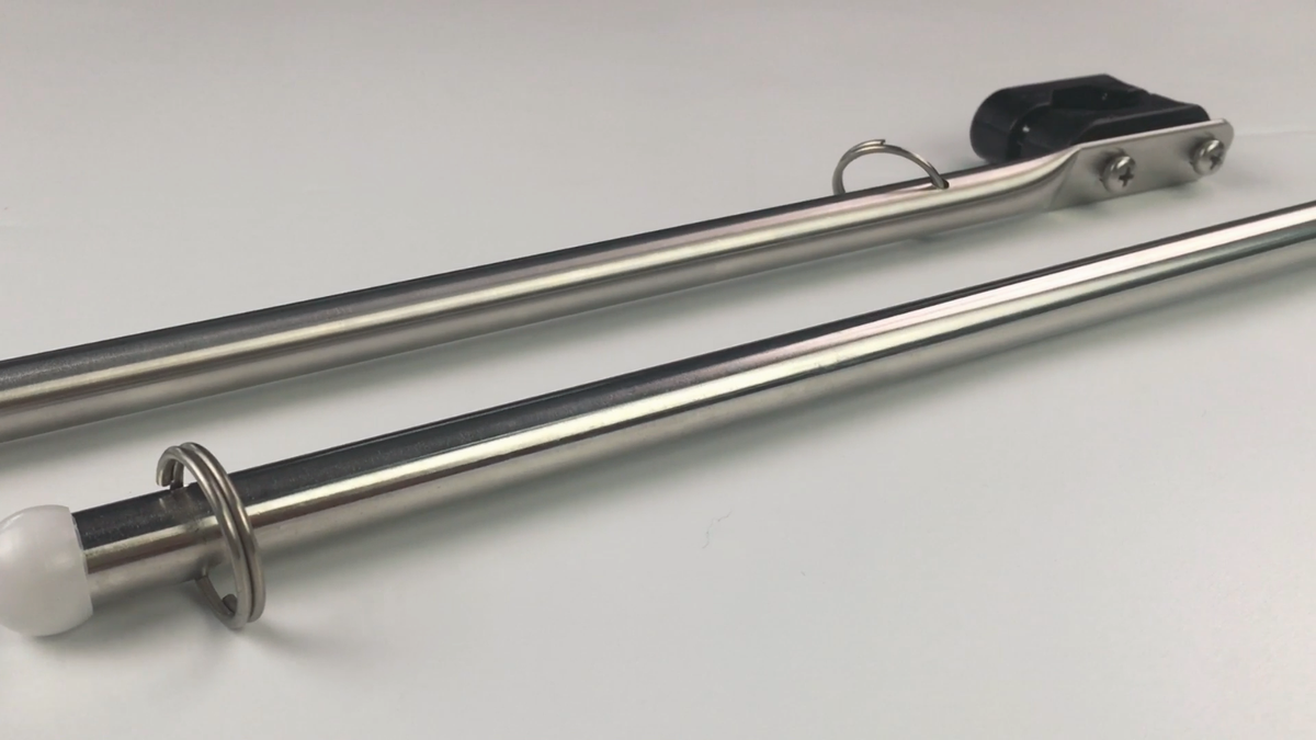 2X Boat Stainless Steel Flag Pole Bracket Outdoor Flag Holder 7/8-1 Rail