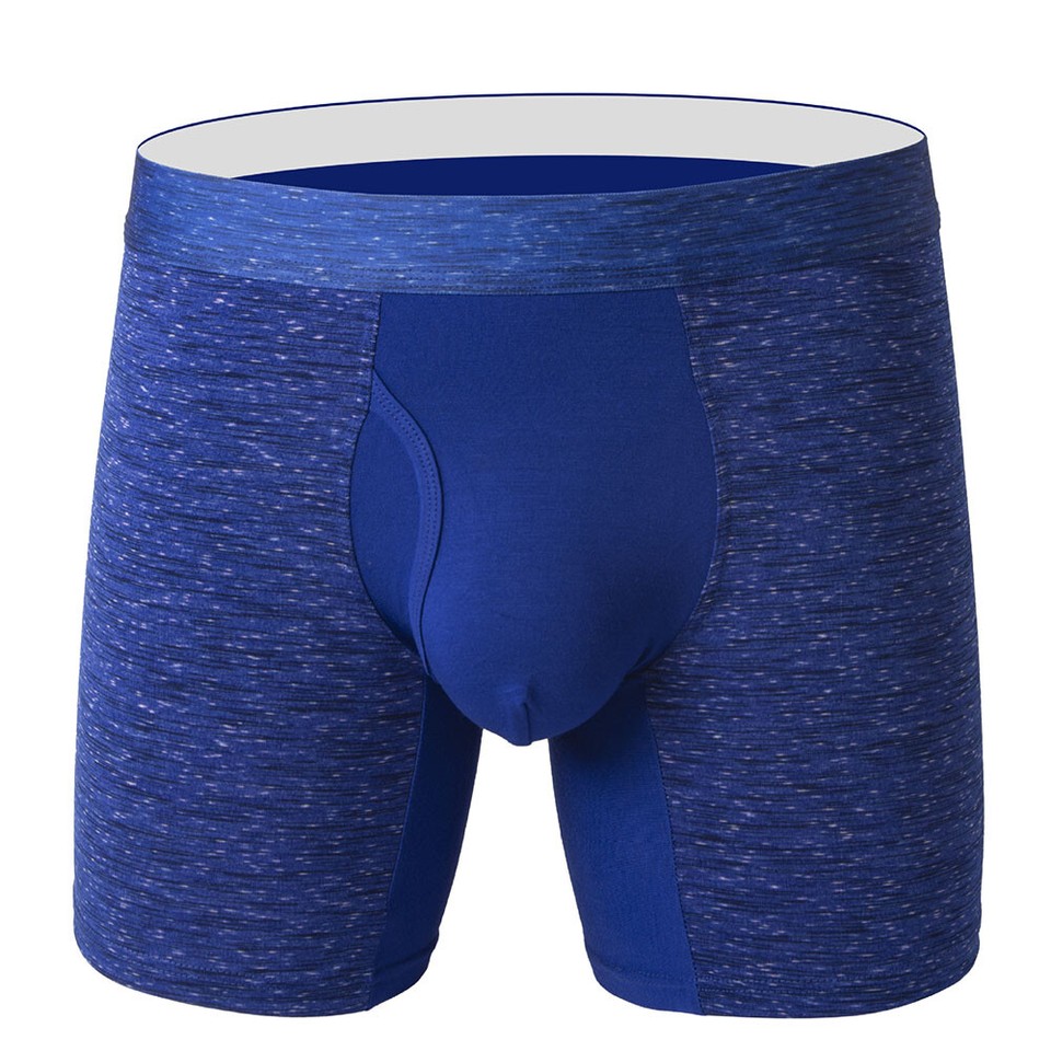 BEEMEN Slip Boxer Uomo Vita Bassa In Microfibra Nylon Ed Elastan, Seta Ghiaccio Traspirante, Morbido E Senza Cuciture, Taglia M Blu
