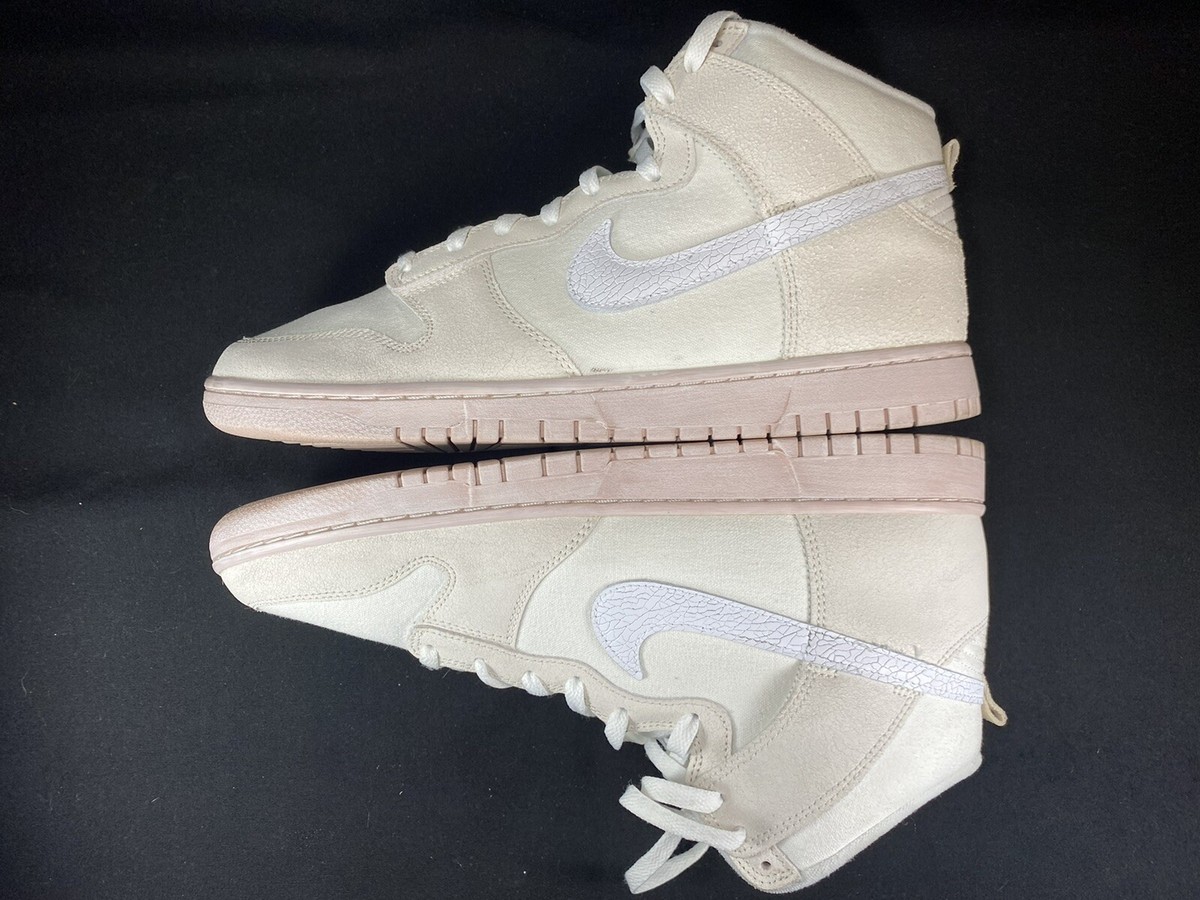 NIKE DUNK HIGH RETRO PRM CRACKED LEATHER SWOOSH SNEAKERS: DV0822