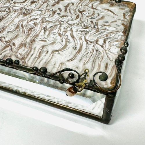 Vintage 1994 Art/Faceted Glass Metal Jewelry Box Artist signed - Picture 6 of 11