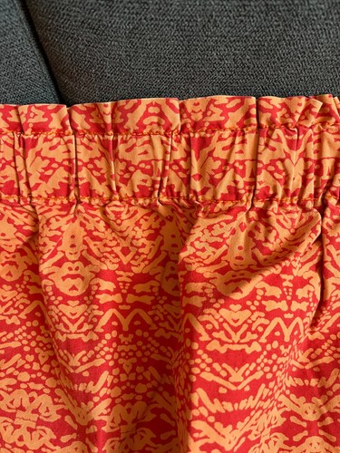 Joe Fresh Elastic Waist 100% Cotton Skirt Size Med. Pockets Orange Melon Print - Picture 3 of 5