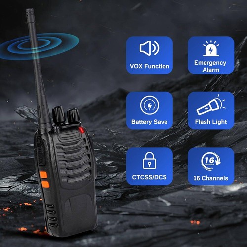 Walkie Talkie Long Range 50 Mile Two Way Radio Charge Waterproof 6 / 10 Pack Set - Photo 13/19