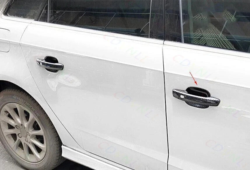 Tampa externa de fibra de carbono ABS porta lateral moldura tigela para Audi A3 S3 RS3 2015-20 - Imagem 4 de 4