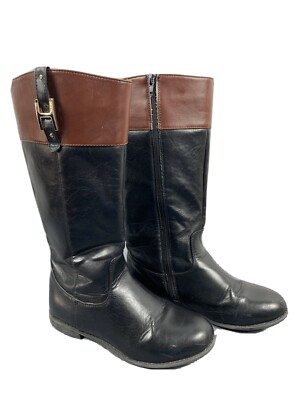 Tommy Hilfiger Brown and Black Leather Boots Tommy Hilfiger Riding Boots - Etsy main image 3